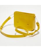 Sac bandoulière en cuir Belly jaune - 25x5x4 cm