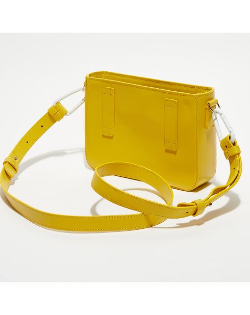 Sac bandoulière en cuir Belly jaune - 25x5x4 cm