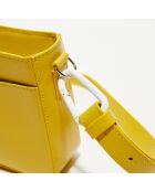 Sac bandoulière en cuir Belly jaune - 25x5x4 cm