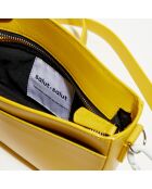 Sac bandoulière en cuir Belly jaune - 25x5x4 cm