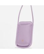 Pochette téléphone en Cuir Ayla violet parme - 12.2x2.3x19.6 cm