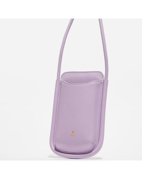 Pochette téléphone en Cuir Ayla violet parme - 12.2x2.3x19.6 cm