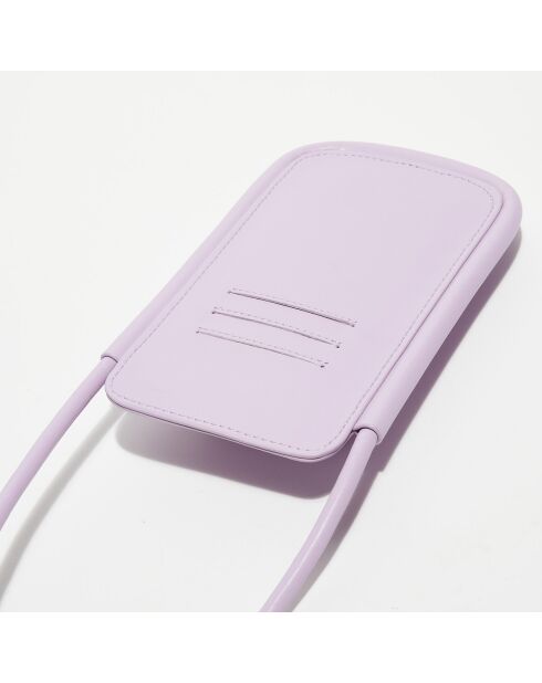 Pochette téléphone en Cuir Ayla violet parme - 12.2x2.3x19.6 cm
