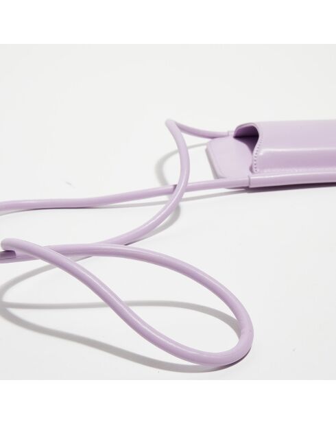 Pochette téléphone en Cuir Ayla violet parme - 12.2x2.3x19.6 cm