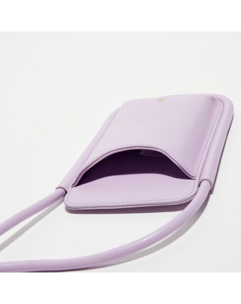 Pochette téléphone en Cuir Ayla violet parme - 12.2x2.3x19.6 cm