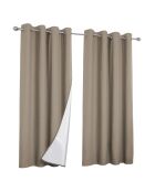 2 cortinas térmicas de color topo - 135x240 cm