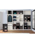 Armoire de rangement multifonction 16 cubes blanc/noir - 124x31x124 cm