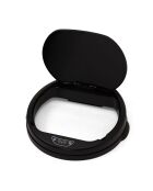Poubelle automatique ronde 50L noir/métal - 31.5x81.5 cm