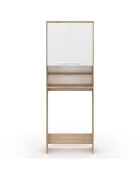 Mueble para lavadora Will de madera y blanco, 65 x 24 x 180 cm