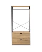 Dressing Memphis avec penderie et double tiroirs bois/noir - 80x40x167 cm