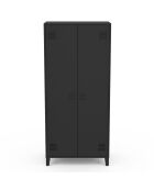 Armoire vestiaire 2 portes Storen en métal noir - 76x48x170 cm