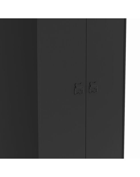 Armoire vestiaire 2 portes Storen en métal noir - 76x48x170 cm