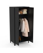 Armoire vestiaire 2 portes Storen en métal noir - 76x48x170 cm