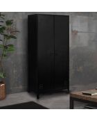 Armoire vestiaire 2 portes Storen en métal noir - 76x48x170 cm