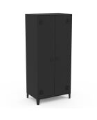 Armoire vestiaire 2 portes Storen en métal noir - 76x48x170 cm