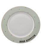 Coffret 4 assiettes plates en Porcelaine Slogan multicolore -  D.26.5 cm