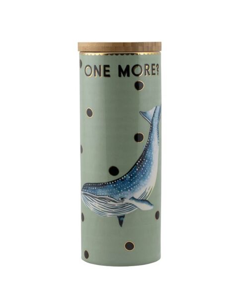 Pot hermétique en Porcelaine Baleine multicolore -  9.5x26.5x9.5 cm