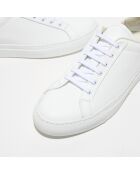Wit/oranje retro lage leren sneakers
