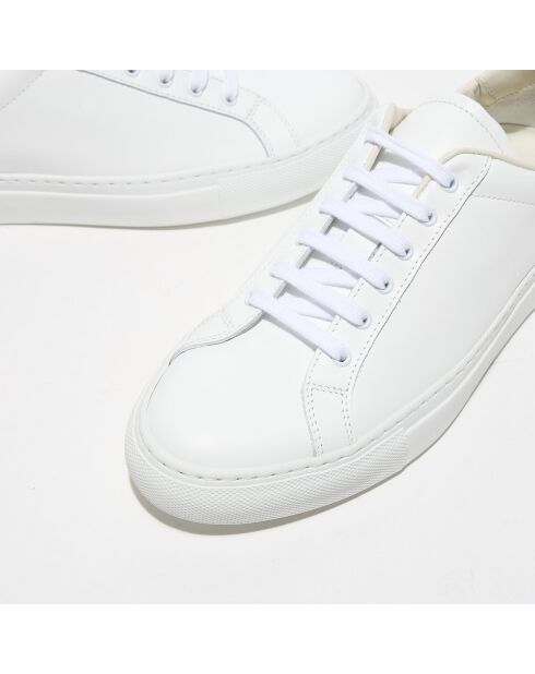 Wit/oranje retro lage leren sneakers