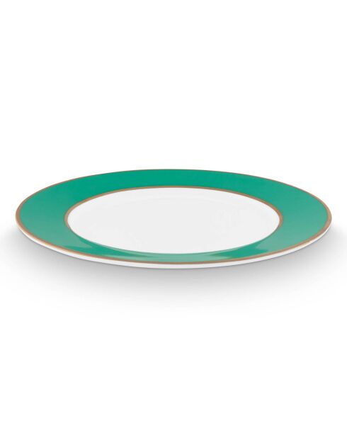 6 Assiettes dessert  en Porcelaine Pip Chique vertes -  D.23 cm