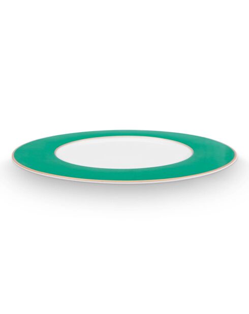 6 Assiettes plates en Porcelaine Pip Chique vertes -  D.28 cm