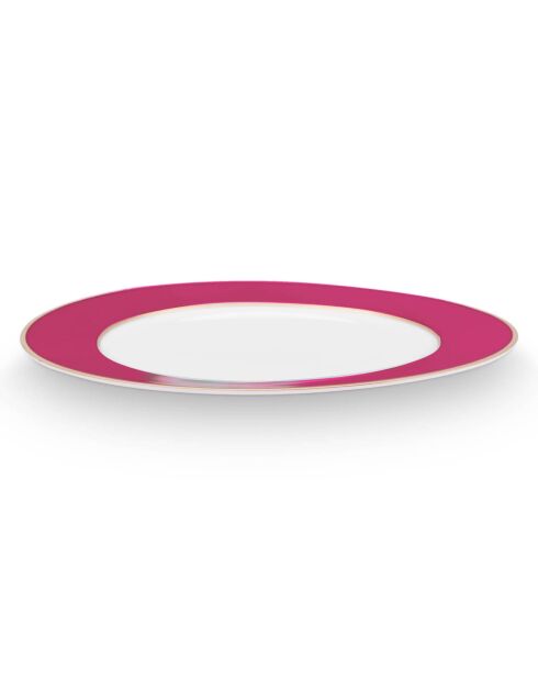 6 Assiettes dessert en Porcelaine Pip Chique roses -  D.23 cm