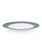 6 Assiettes dessert en Porcelaine Pip Chique rose/vert - D.23 cm