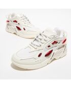Baskets en Cuir Cylon-21 blanc/rouge