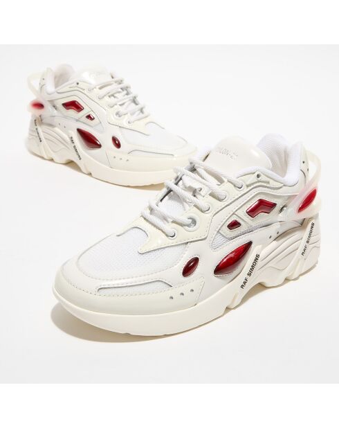 Baskets en Cuir Cylon-21 blanc/rouge