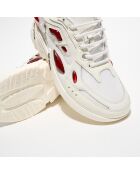 Baskets en Cuir Cylon-21 blanc/rouge
