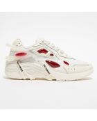 Baskets en Cuir Cylon-21 blanc/rouge
