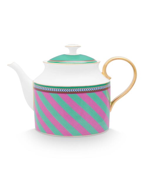 Théière large en Porcelaine Pip Chique rose/vert - 1.8L