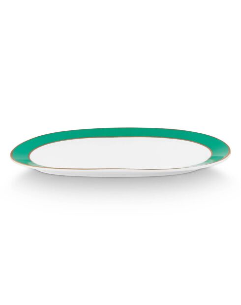 Plat rectangulaire en Porcelaine Pip Chique vert -  16x2x28 cm