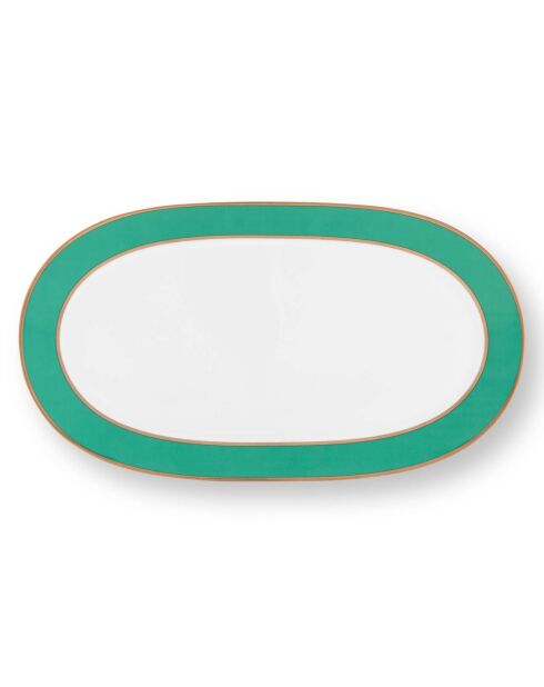 Plat rectangulaire en Porcelaine Pip Chique vert -  16x2x28 cm