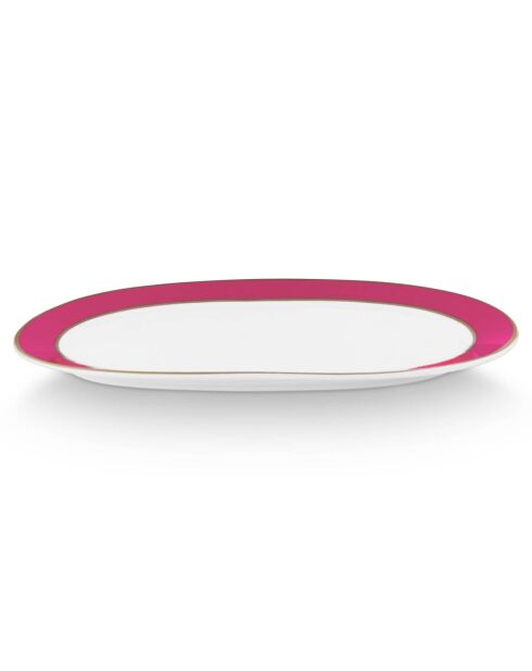 Plat rectangulaire en Porcelaine Pip Chique rose -  16x2x28 cm