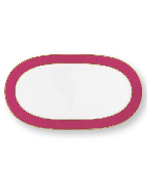 Plat rectangulaire en Porcelaine Pip Chique rose -  16x2x28 cm