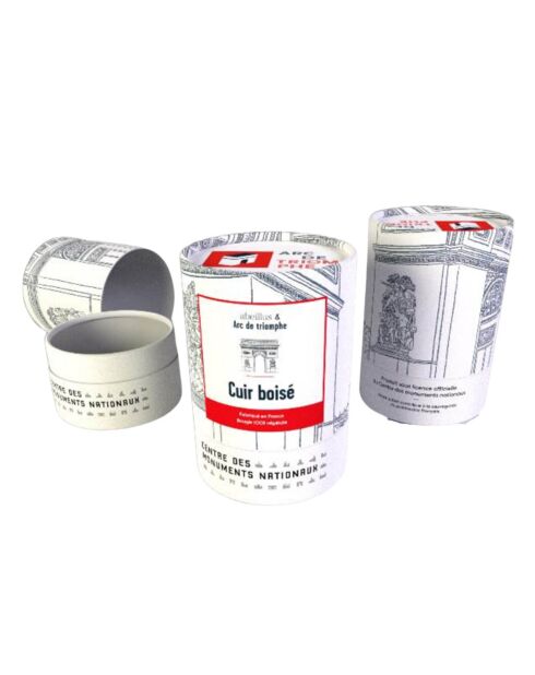 Bougie parfumée CMN Cuir boise Arc de triomphe - 1mèche 45h