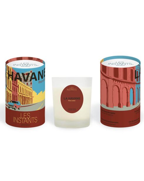 Bougie parfumée Les instants La Havane Rhum ambré - 1mèche 45h