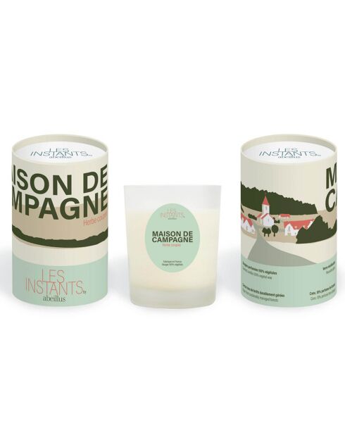 Bougie parfumée Les instants Maison de campagne Herbe coupée - 1mèche 45h