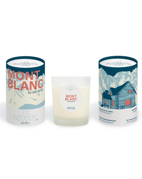 Bougie parfumée Les instants Mont blanc Au coin du feu - 1mèche 45h