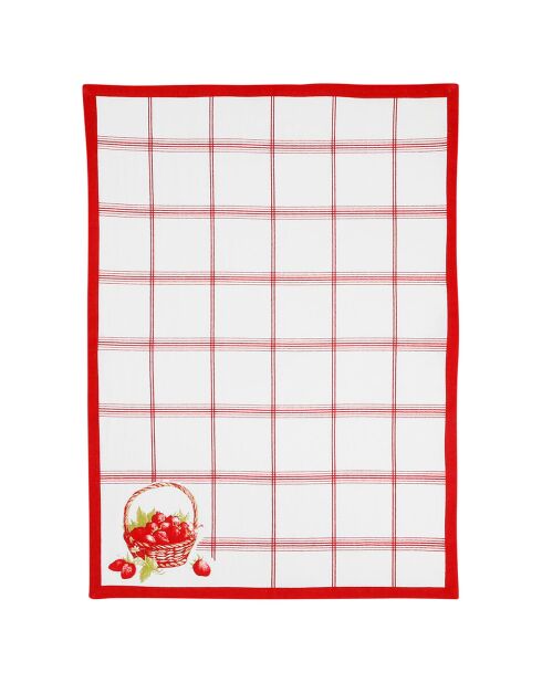 Torchon Fraise rouge  - 50x70 cm