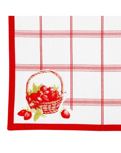 Torchon Fraise rouge  - 50x70 cm