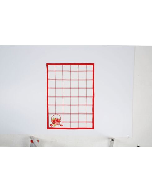 Torchon Fraise rouge  - 50x70 cm