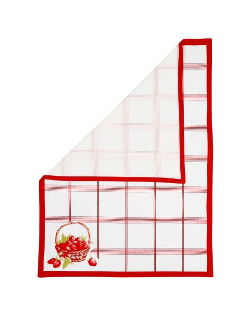 Torchon Fraise rouge  - 50x70 cm