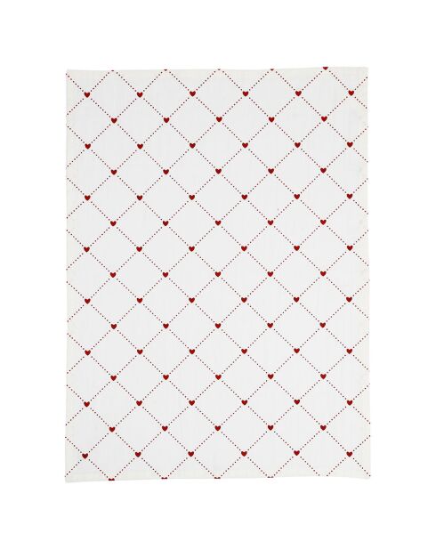 Torchon Point Coeur rouge  - 50x70 cm