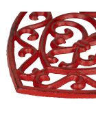 Dessous de plat Coeur Rhodonea rouge  - 19x18 cm