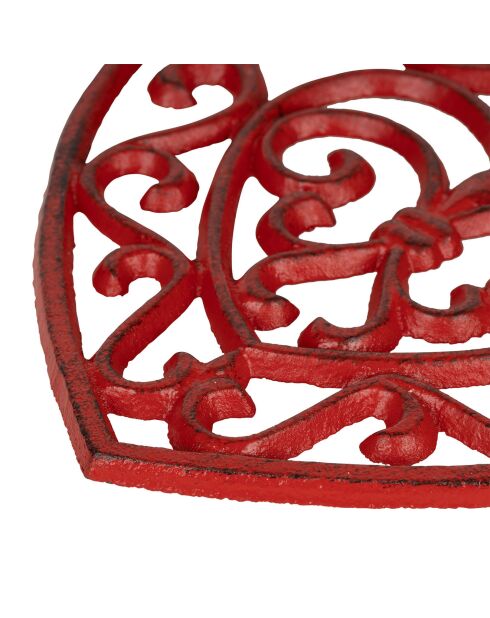 Dessous de plat Coeur Rhodonea rouge  - 19x18 cm