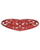 Dessous de plat Coeur Rhodonea rouge  - 19x18 cm