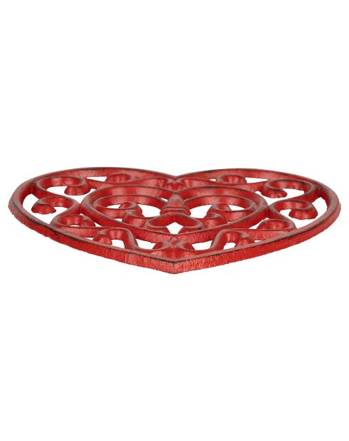 Dessous de plat Coeur Rhodonea rouge  - 19x18 cm
