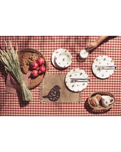 Dessous de plat oiseau Campagne brun  - 20.5x19 cm